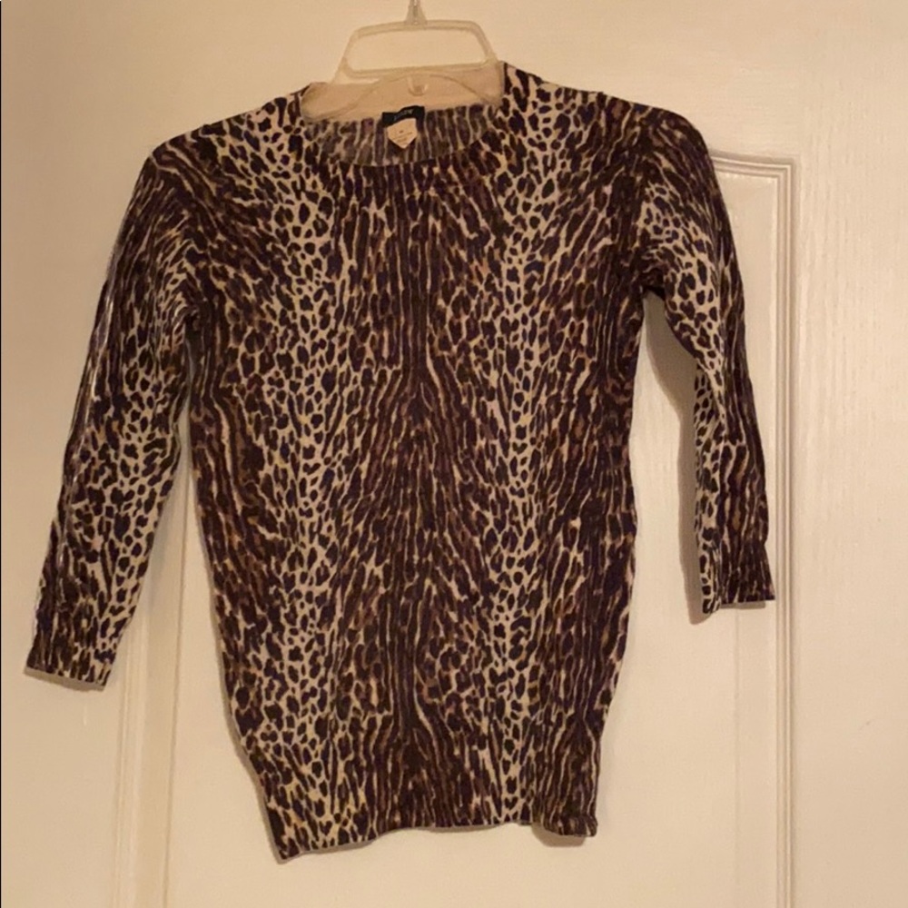 J Crew leopard animal print sweater XS
